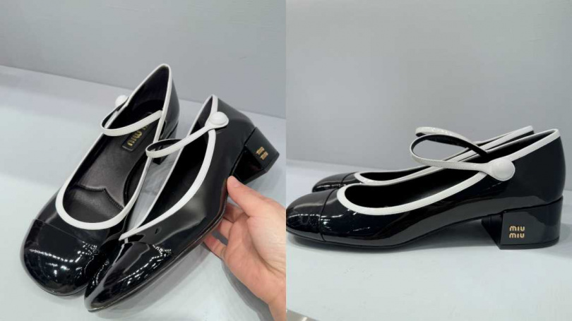 黑色漆皮瑪莉珍鞋／未定價。（圖／記者拍攝）