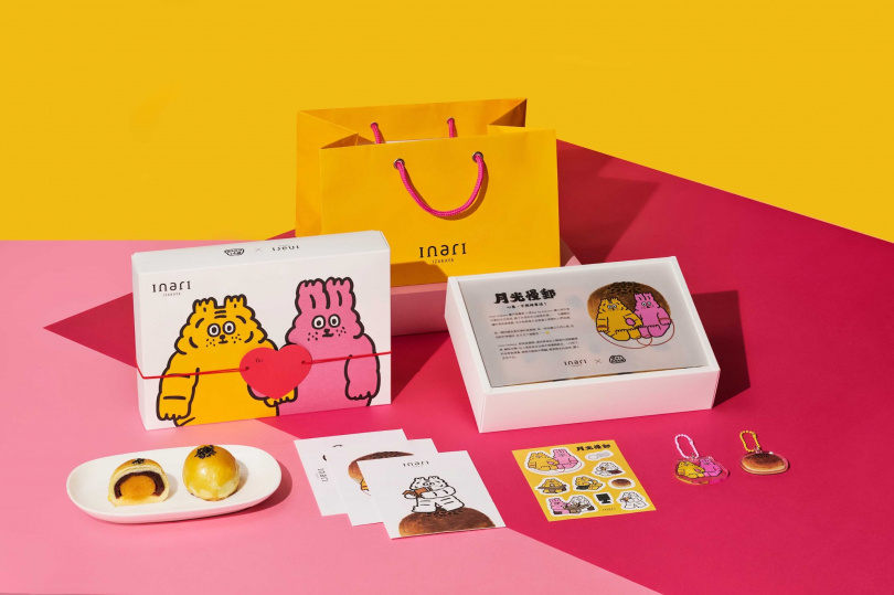 依「月光慢郵」訂購盒數,可獲得不同數量的萬用賀卡或圖鑑貼紙、鑰匙圈。(圖/inari提供)