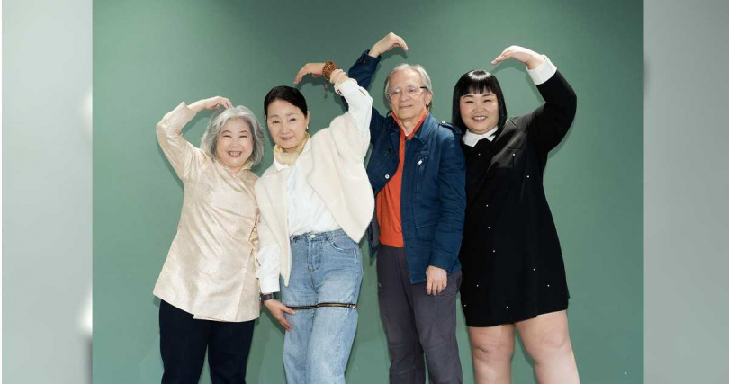 大愛劇《以身相許》吳碧蓮（左起）、鮑正芳、鄧志鴻、廖慧珍。（圖／大愛提供）