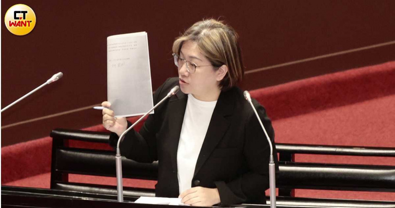 民進黨立委陳培瑜批評，藍白兩黨僅支持自己推薦的人選，否決民進黨推薦的人選，直言「是台灣最大的詐騙集團」。（圖／黃耀徵攝）