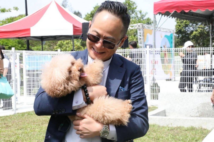 流浪動物日推政見,童子瑋:基隆七區有寵物公園。(圖片提供/基隆市政府)