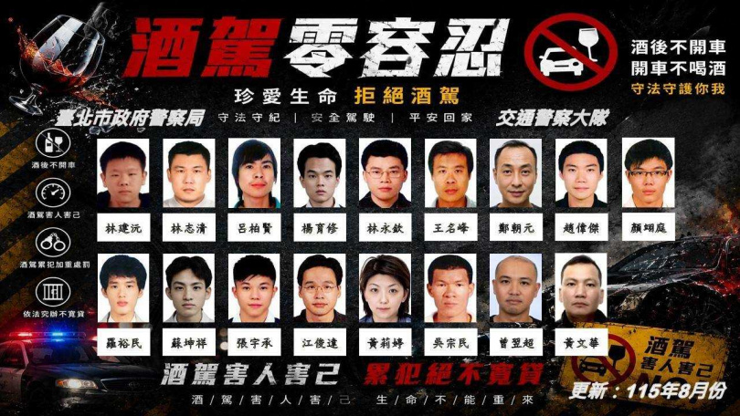 北市交通裁決所9日公布酒駕拒測累犯名單。(圖/翻攝畫面)