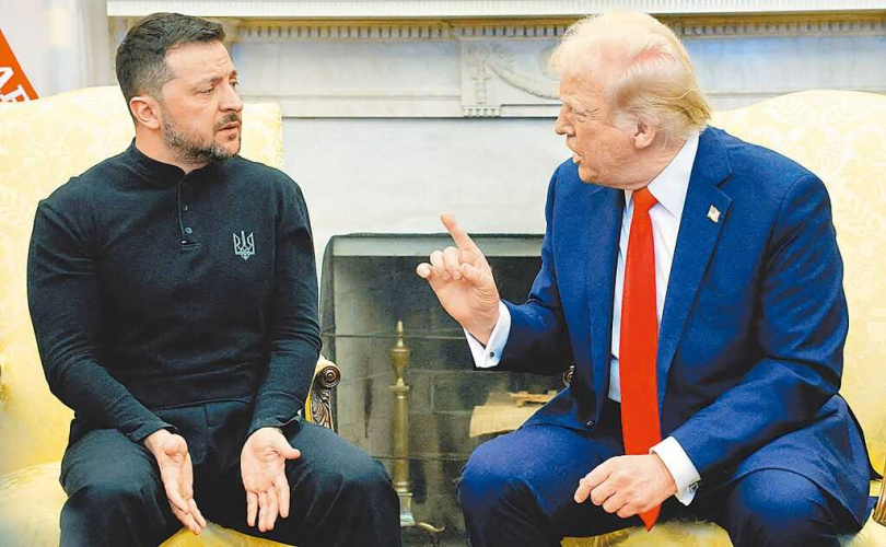 2月28日川普在白宮會見烏克蘭總統澤倫斯基（左）時，兩人也發生衝突。（圖／達志／路透社）