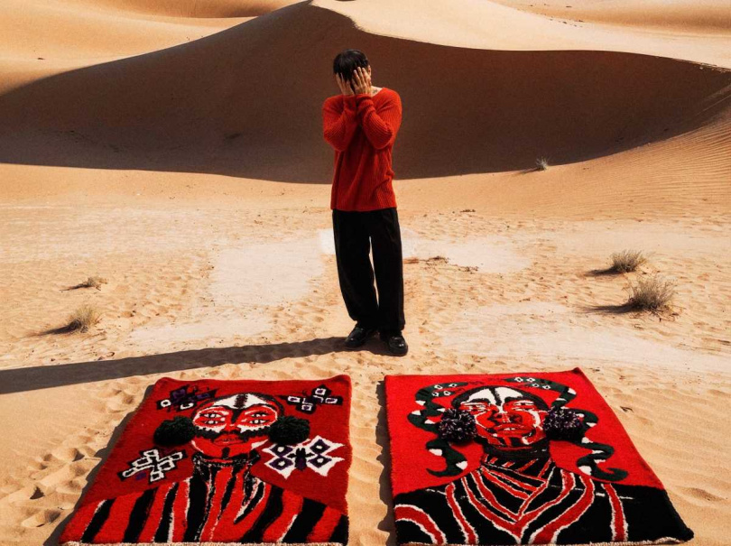 雷沙・達岜斯織出台灣靈性的光,獨家展出最大手工菱形地毯亮相,2025 ART TAIPEI。(圖片提供/台北國際藝術博覽會)