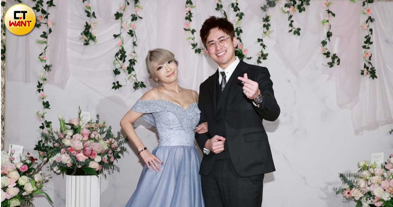 劉瑩瑩替單身的Makiyo「公開徵友」,特別安排帥氣鮮肉葉澤毅擔任伴郎。(圖/蘇聖倫攝)