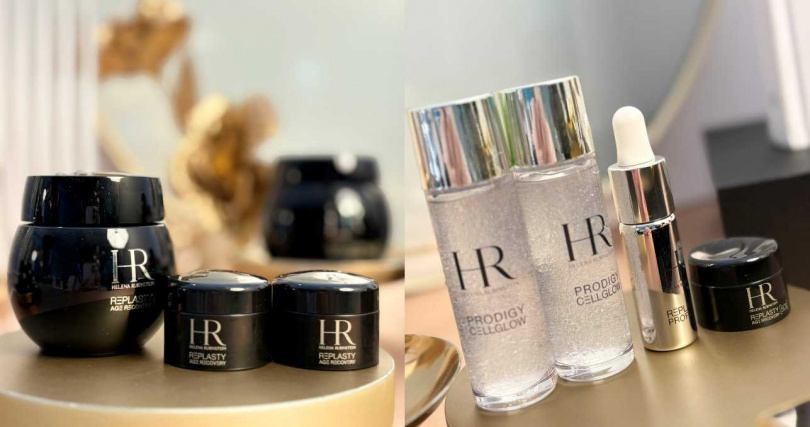 歡慶新品上市，即日起至9/10有推出新品限定組-買15ml電音雙波黑繃帶即送黑繃帶修護乳霜5ml x2、買50ml電音雙波黑繃帶即送電音雙波黑繃帶修護乳霜5ml+5H.A.玻尿酸緊緻抗皺精華10ml+極致高光全能水凝露30ml x2。（圖／吳雅鈴攝）