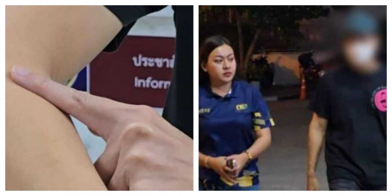 事發後,男子立刻下車並以酒精多次清洗手臂同時前往警局報案,並要求捷運單位調閱監視影像釐清真相。(圖/翻攝自FB,ข่าวนนทบุรี)