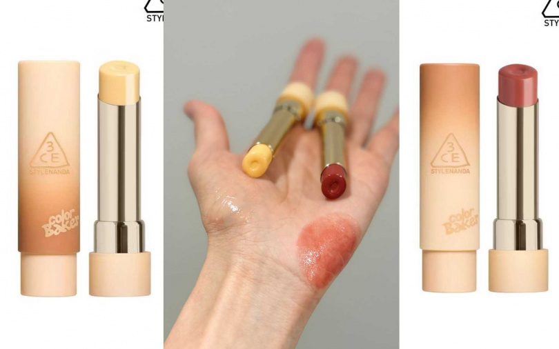 柔光小粉管限定色#40烤蜜桃是低飽和的清新蜜桃色，上班、約會都適合；#41奶油抹醬是少見的黃色系，上唇後能呈現原生唇色般的溫柔光感。（圖／吳雅鈴攝、品牌提供）