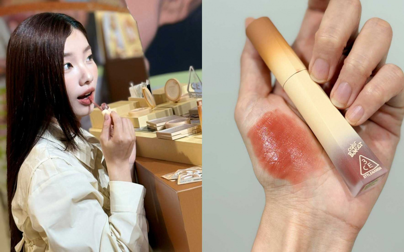 奶油絲絨唇釉限定色#29是誰擦誰都美的自然粉杏色。（圖／吳雅鈴攝）