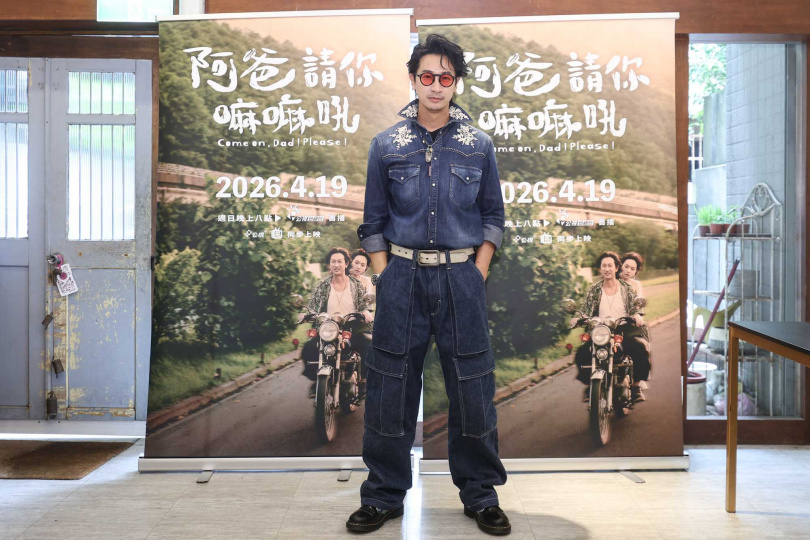 Darren邱凱偉積極爭取《阿爸請你嘛嘛吼》演出,甚至為戲化老妝。(圖/公視台語台)