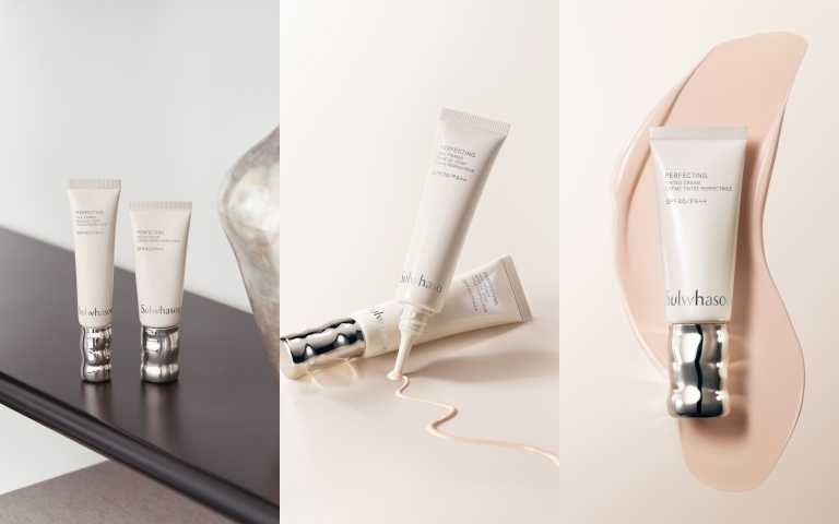 雪花秀 完美裸肌持妝乳SPF30 PA++30ml / 1,800元、完美緞光輕透粉霜SPF40 PA++30ml / 1,900元。（圖／品牌提供）