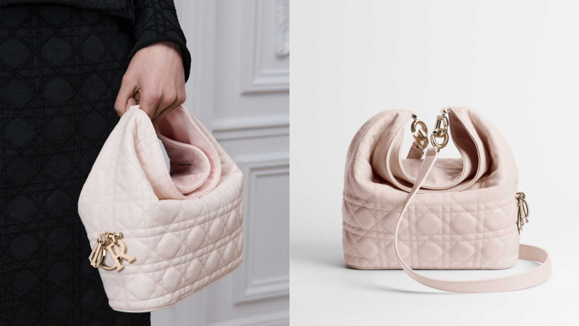 Dior Toujours Hobo 粉色 Cannage 小羊皮包款/120,000元(圖/品牌提供)
