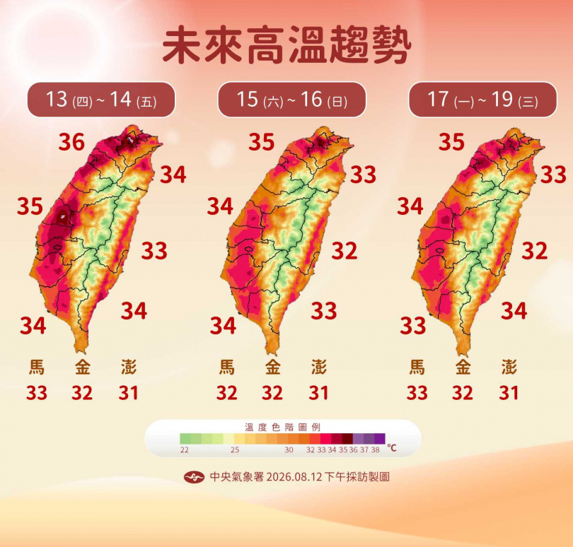 未來高溫趨勢。(圖/氣象署提供)