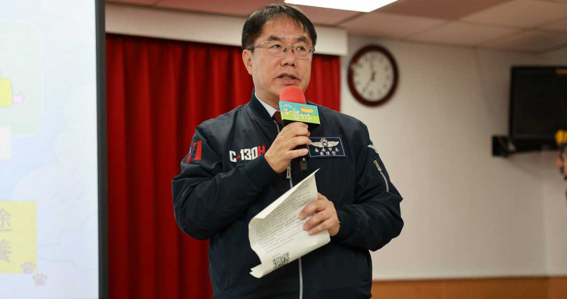 第一屆熱狗盃臺南市長黃偉哲致詞（圖／臺南市政府提供）。