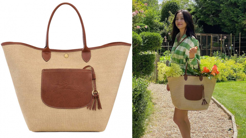 LONGCHAMP LE PLIAGE草編手提包 (棕色)／17,200元（圖／品牌提供）