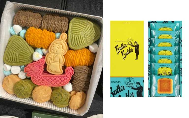 左:日本福岡Cafe del SOL 端午節手工餅乾禮盒/999元;Butter butler費南雪8入禮盒 推薦價700元(獨家,初登場)(圖/品牌提供、黃筱婷攝)