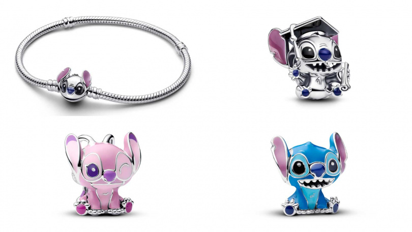 迪士尼《星際寶貝》史迪奇造型蛇鏈／4,080元、史迪奇畢業造型串飾／2,880元、安琪造型串飾／3,080元、史迪奇串飾／3,080元（圖／品牌提供）