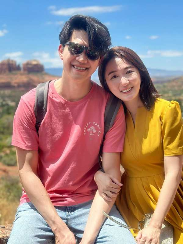 李美萱在交友軟體上認識老公，成功完成婚姻大事。（圖／翻攝自李美萱臉書）