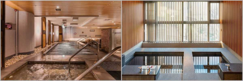北投南豐天玥泉－大眾裸湯（左）；禪式湯屋（右）。（圖／業者提供）