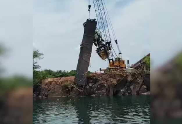 巴西連接托坎廷斯州與馬拉尼昂州的重要橋梁於2024年12月發生嚴重倒塌事故。(圖/翻攝自g1)