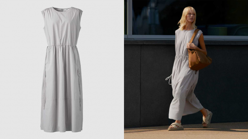 UNIQLO : C 抓皺洋裝(無袖)／1,290元。（圖／品牌提供）