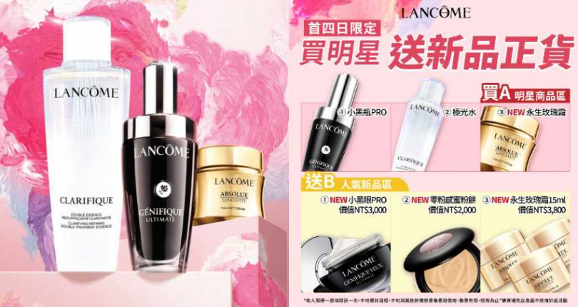 每人限擇一選項贈送一次，不可累計滿贈，不可與其他折價券重複累計使用，數量有限，贈完為止。（圖／品牌提供）