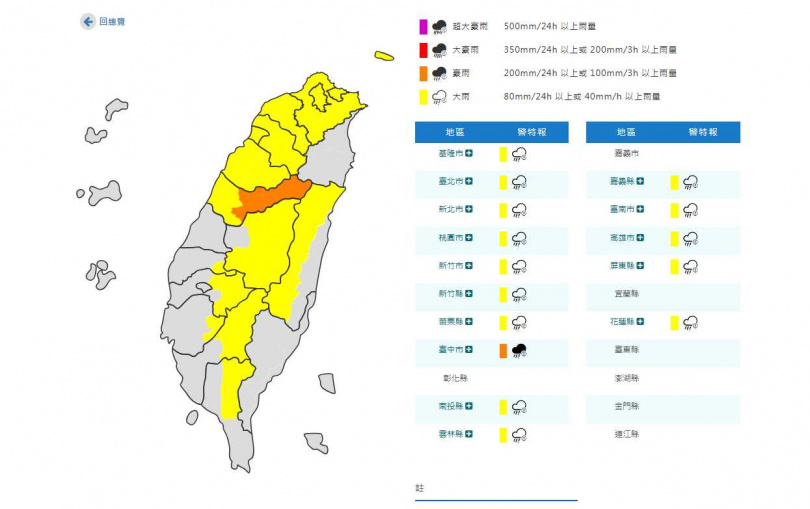 (圖/翻攝中央氣象署官網)