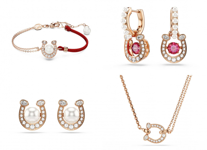 SWAROVSKI Symbolica 手鏈/4,600元、Symbolica 水滴形耳環/6,300元、Symbolica 耳釘/5,300元、Symbolica 鏈墜/5,800 元(圖/品牌提供)
