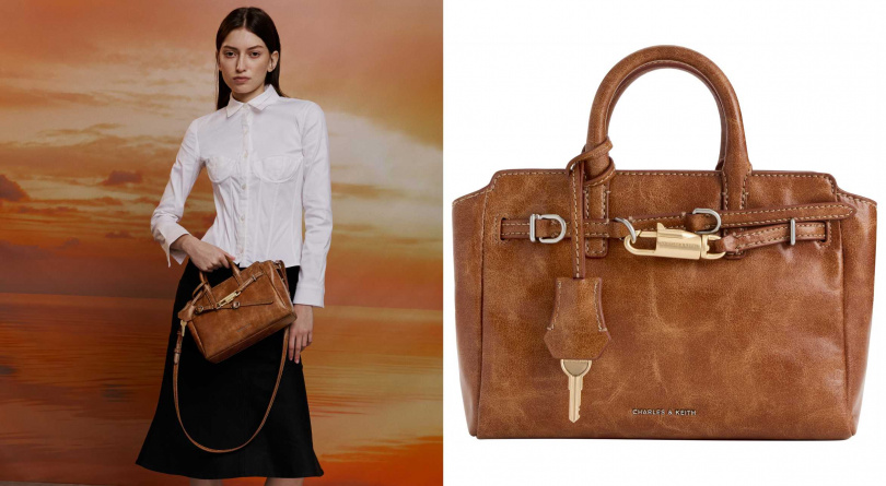 CHARLES & KEITH Delfina 小型鎖頭手提包/2,990元(圖/品牌提供)