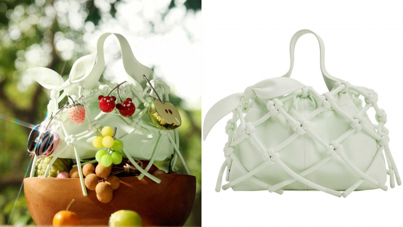 CHARLES & KEITH Ally 藤蔓抓皺包 & 水果吊飾組／8,990元（圖／品牌提供）