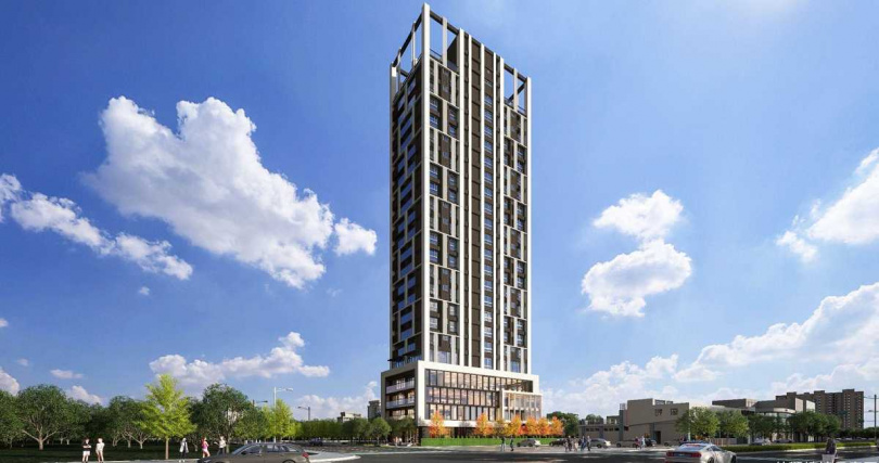 （3D外觀示意圖）「杭特立」採崗石基座，強化外觀質感（圖／業者提供）。