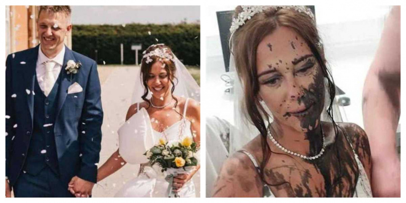 新娘準備進場前遭攻擊，現場一度混亂。（圖／翻攝自KentOnline）