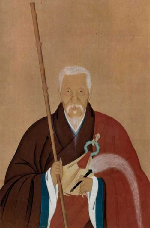 今藏於日本黃檗山萬福寺的隱元禪師畫像係1671年由喜多元規所繪（公有領域）。（圖／吳德亮翻攝）