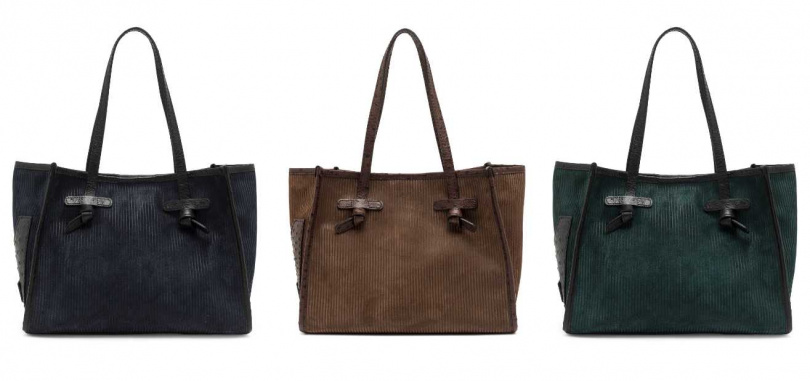 Gianni Chiarini Marcella Tomboy直紋麂皮托特包/19,800元(圖/品牌提供)