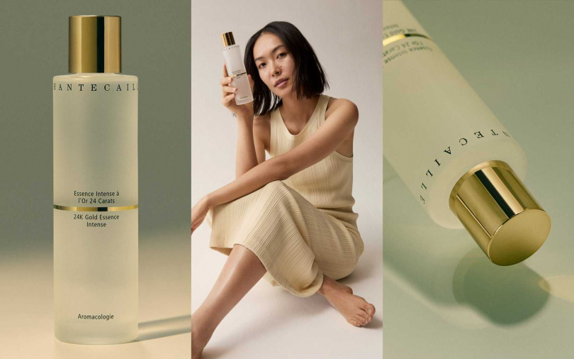 香緹卡極緻純金賦活精萃露150ml／7,100元 結合了化妝水與精華液的雙重美膚功能，能帶給肌膚超奢潤的營養成分，為肌膚打通保養關鍵，綻放金緻膚光。（圖／品牌提供）