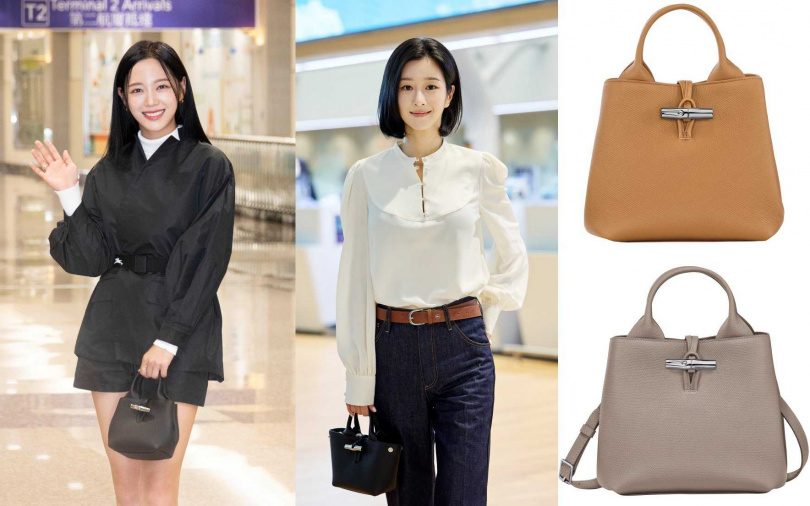 LONGCHAMP LE ROSEAU系列手提包S(核桃色)／28,300元、LONGCHAMP LE ROSEAU系列手提包S(泥褐色)／28,300元（圖／品牌提供）