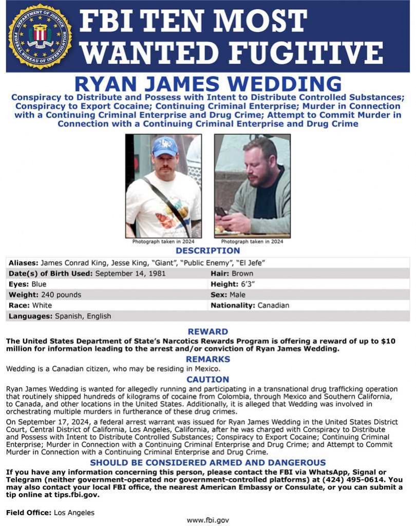 FBI對溫丁的通緝令。（圖／達志／美聯社）