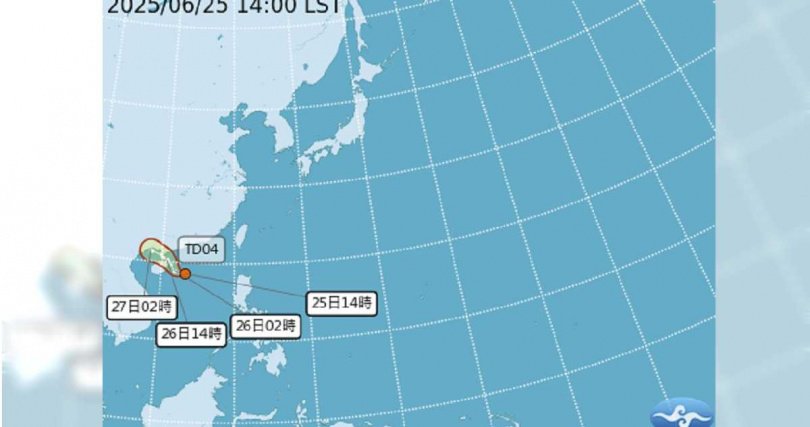 熱帶性低氣壓路徑潛勢預報。（圖／翻攝自氣象署官網）