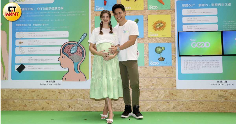 佳娜懷孕8個月，夫妻倆將升格二寶爸媽。（圖／侯世駿攝）