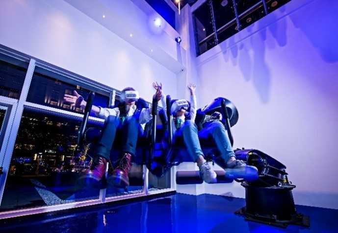 全國首座綠能主題展示館「電幻1號所」主打結合能源與健身房的沈浸式互動空間,還有超熱門綠能VR飛行體驗,被譽為全台最好玩展館。(圖片提供/台電)