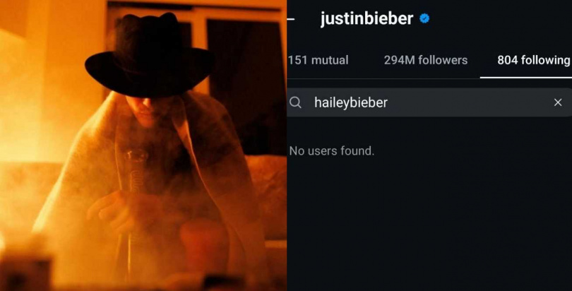 小賈斯汀日前遭爆出家中有嬰兒還呼麻，最近又被發現取消關注愛妻海莉的Instagram帳號，婚變消息不脛而走。（圖／翻攝自小賈斯汀Instagram）