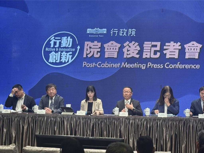 行政院召開院會後記者會。(圖/中時記者張薷攝)