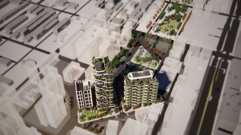 該案基地面積約1,756坪，預計投資58.21億元，興建1棟23層住宅大樓及1棟15層社會住宅。（圖／寶山林建設提供）