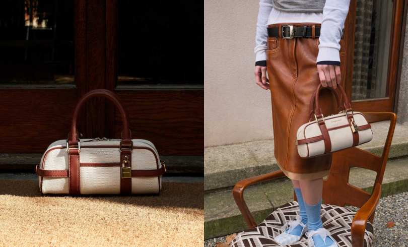 CHARLES & KEITH Scottie 帆布保齡球包／2,790元（圖／品牌提供）