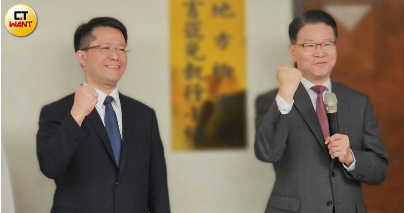 台北地檢署襄閱高一書(左)調升金門高分檢。(圖/劉松霖攝)