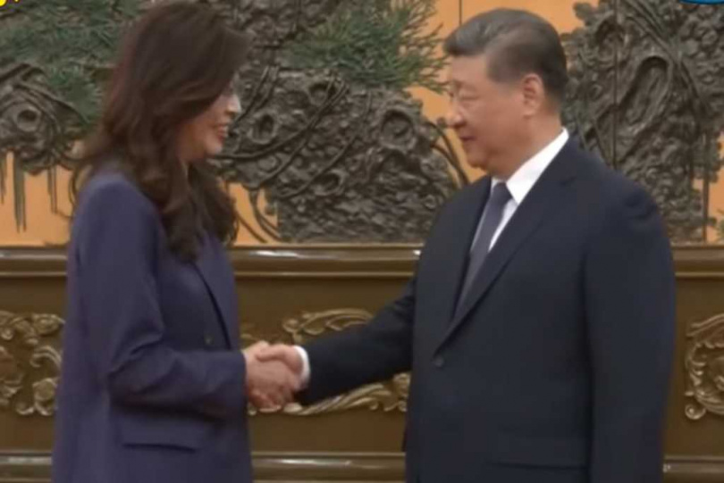 鄭習會畫面。(圖/取自中時新聞網直播)