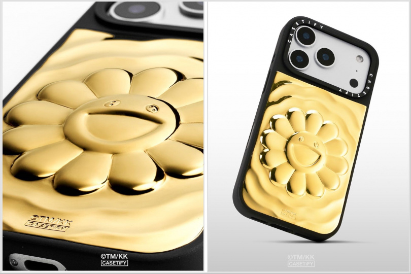 CASETiFY × 村上隆 FLOWERS 18K金手機殼／3,260元；FLOWERS 波紋手機殼／3,260元（圖／品牌提供）