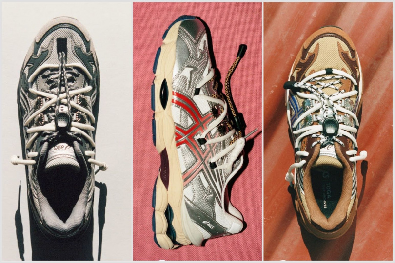 ASICS SPORTSTYLE × TOGA ARCHIVES GEL-CUMULUS 16 TG 琥珀棕、石墨灰、烈焰紅 各8,680元。（圖／品牌提供）