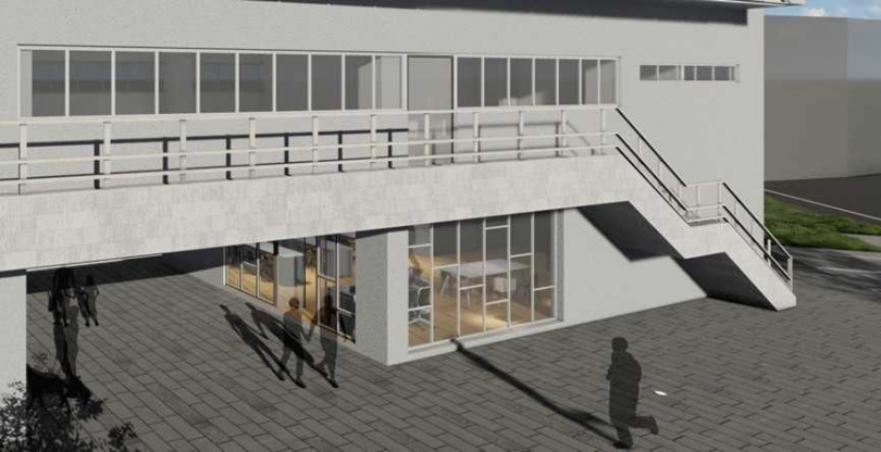 「泰和館」通透的環境延續了竹北美學，被期待為「長在公園裡的活動中心」。（圖／翻攝自竹北市公所媒體群組）