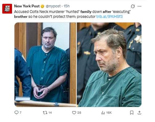 保羅面對殺害弟弟一家指控,神情複雜,持續強調無辜。(圖/翻攝自X,@nypost)